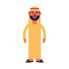 Isolated person arab people ethnicity icon - Vector