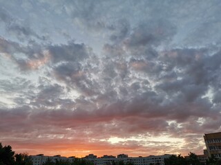 sunset over the city