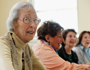 Elderly woman smiling for the camera