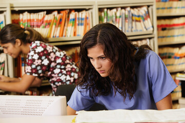 Nurse using a computer