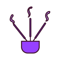 Isolated incense sticks in a pot - Vector