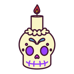 Isolated decorated traditional mexican skull - Vector illustration