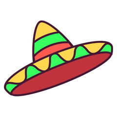 Isolated traditional mexican hat icon - Vector illustration