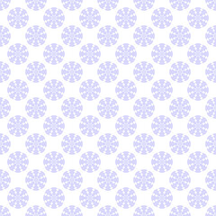 Seamless pattern with violet snowflake on white background. Winter season wallpaper. Snow motif. For digital paper, page fills, web design, surface textures, textile print. Vector art illustration