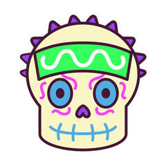 Isolated decorated traditional mexican skull - Vector illustration