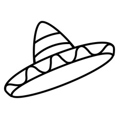 Isolated traditional mexican hat icon - Vector illustration