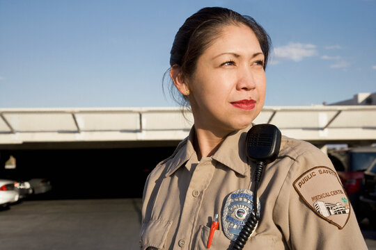 Female Hispanic security guard