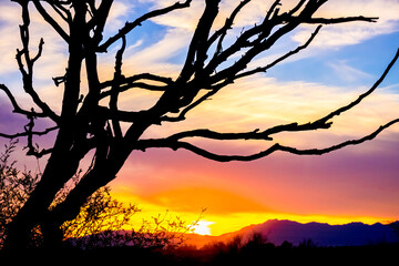 sunset in the mountains