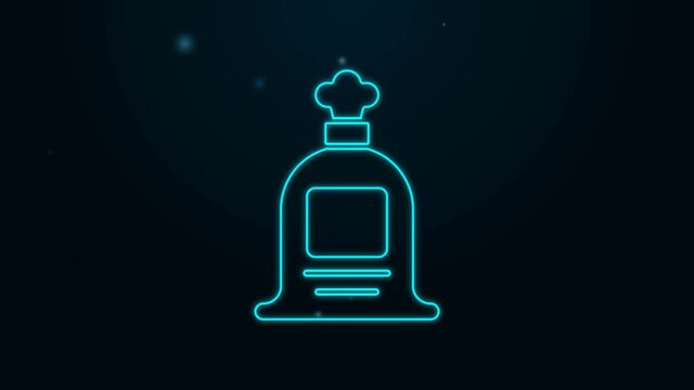 Glowing neon line Full sack icon isolated on black background. 4K Video motion graphic animation