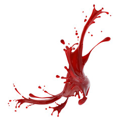 red paint splash isolated on white