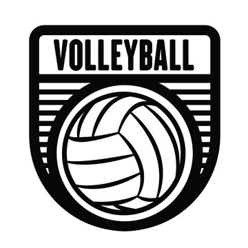 Volleyball sports logo template, vector art graphic. Ideal for volleyball team logo, t-shirt design.