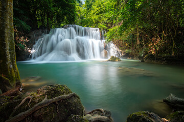 Beautiful waterfall at Thailand (Huay Mae Khamin)