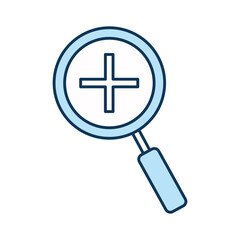 Fototapeta premium plus in lupe line and fill style icon vector design