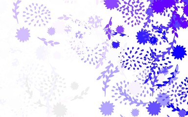 Fototapeta na wymiar Light Purple vector doodle backdrop with flowers