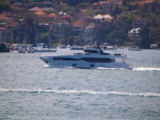 Boat cruiser in sydney harbour australia 