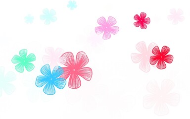 Light Green, Red vector natural backdrop with flowers.
