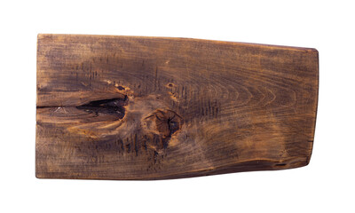 Rustic wooden board . Isolated on white background