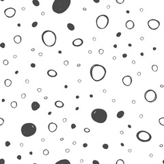 Abstract Black and White Seamless Pattern. Vector Dotted Textured Background.