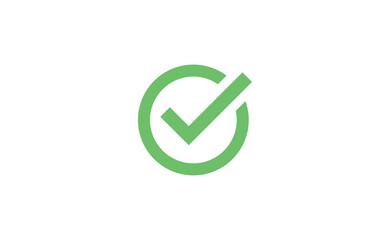 Green check mark. Symbol of approval. Approved tick symbol inside a circle.