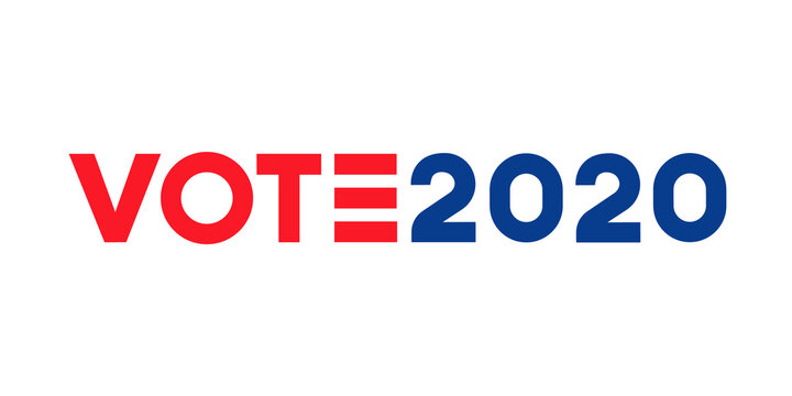 Vote 2020. United States of America presidential election day, November 3. Graphic design elements for USA political event.