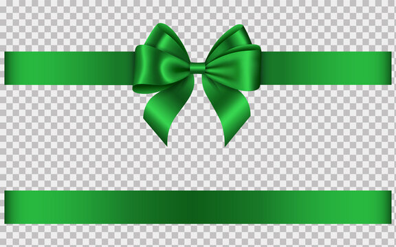 green ribbon with bow
