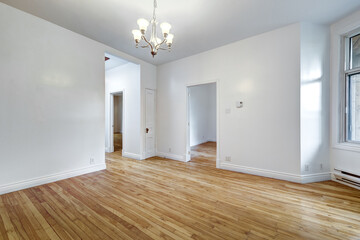 Real estate photography - Empty renovated apartment in Montreal. Old French style 6x plex in old part of Montreal 