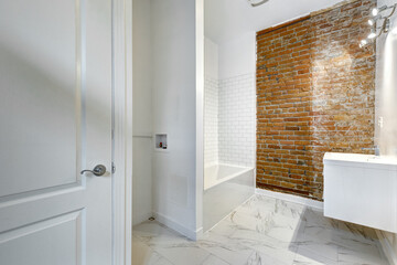 Real estate photography - Empty renovated apartment in Montreal. Old French style 6x plex in old part of Montreal 