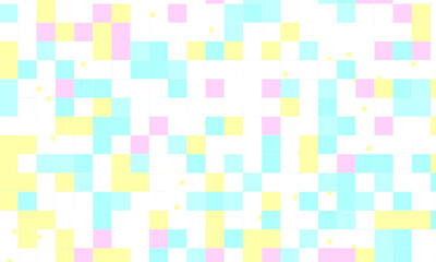 Abstract square pixel mosaic colorful background geometric seamless pattern in pastel colors. 8 bit