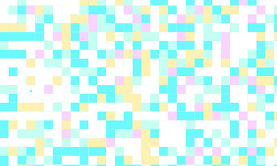 Abstract square pixel mosaic colorful background geometric seamless pattern in pastel colors. 8 bit