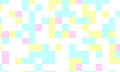 Abstract square pixel mosaic colorful background geometric seamless pattern in pastel colors. 8 bit