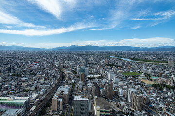 Fototapeta na wymiar 岐阜駅前高層ビルからの風景