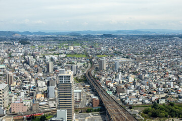 岐阜駅前高層ビルからの風景