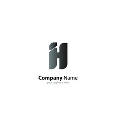 The simple elegant logo of letter H with white background