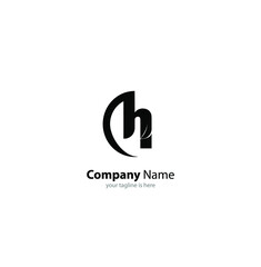 The simple elegant logo of letter H with white background