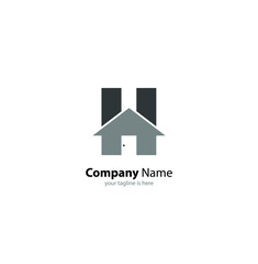 The simple elegant logo of letter H with white background