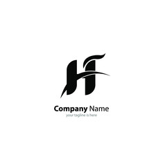 The simple elegant logo of letter H with white background