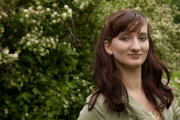 young woman relaxing at park