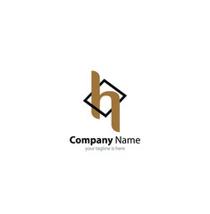 The simple elegant logo of letter H with white background