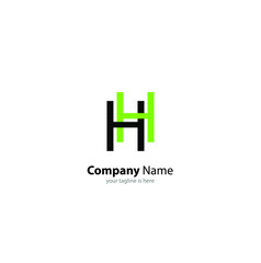 The simple elegant logo of letter H with white background