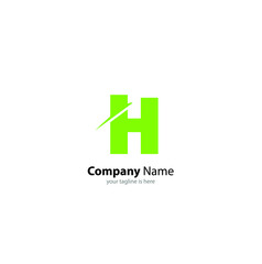 The simple elegant logo of letter H with white background