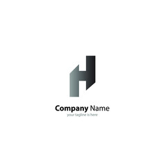 The simple elegant logo of letter H with white background