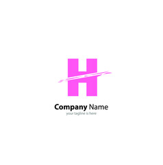 Obraz premium The simple elegant logo of letter H with white background