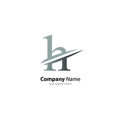 The simple elegant logo of letter H with white background