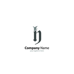 The simple elegant logo of letter H with white background