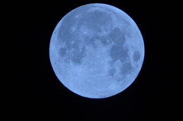 Full and bright blue moon 