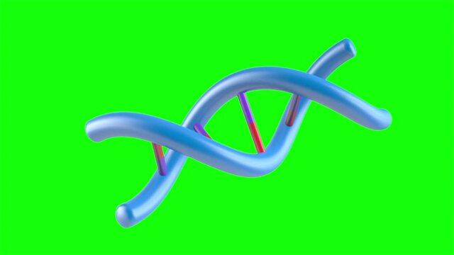 DNA 3D colores amigables. Peque&ntilde;a cadena de ADN lista para postproducci&oacute;n.