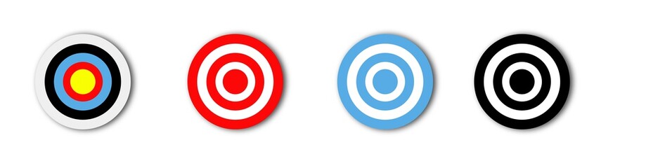 Focus target isolated icons on white background.