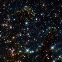 Fototapeta na wymiar Nebula and stars in cosmos space. Elements of this image furnished by NASA