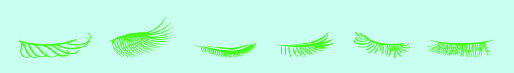 set of eyelashes cartoon icon design template with various models. vector illustration isolated on blue background