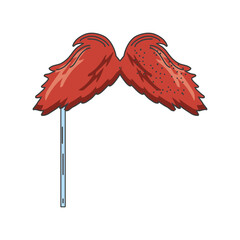 mustache in funny shape on white background